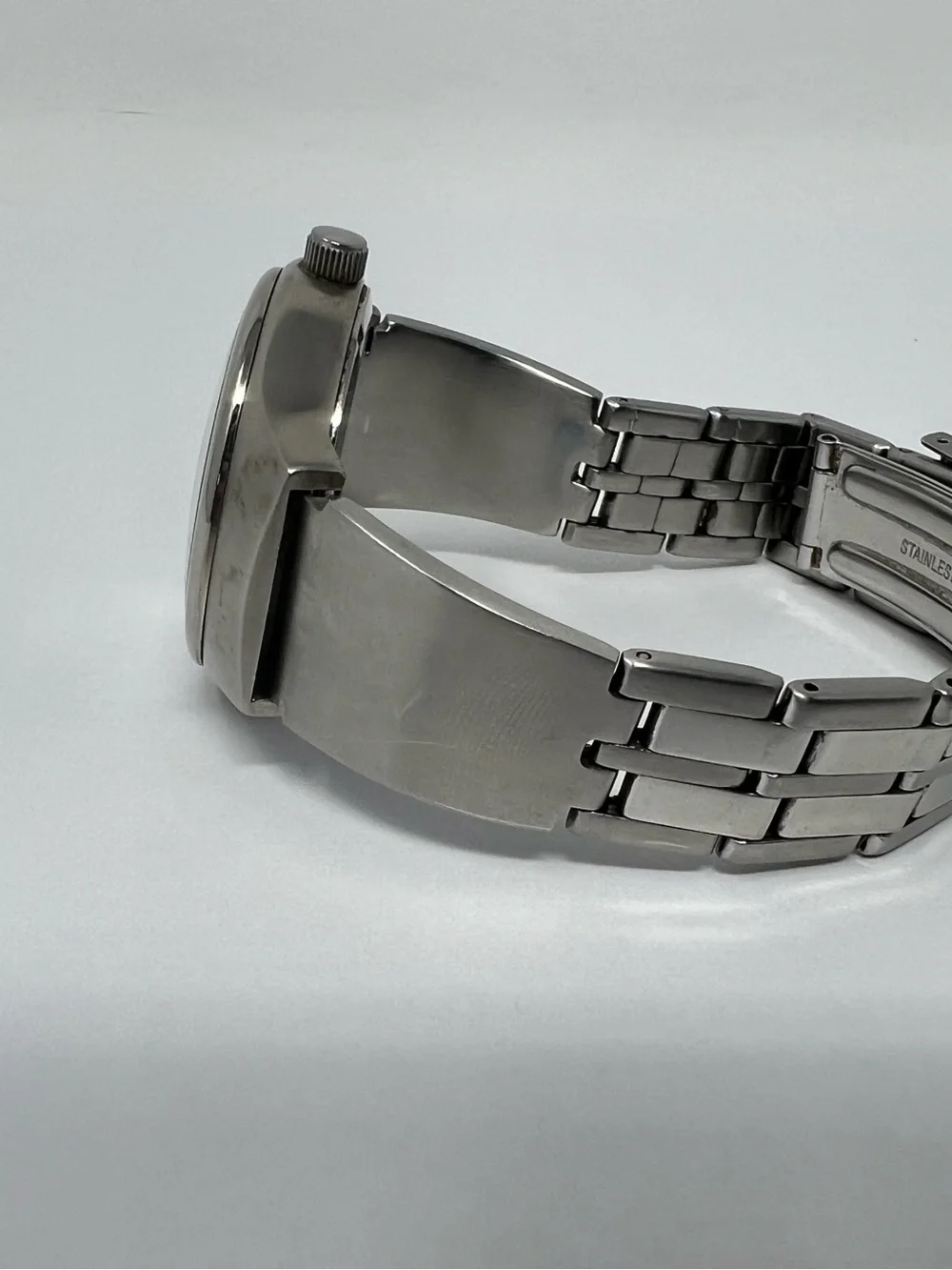 Vintage Fossil Men’s Watch JR 7845 Big Tic Black Dial Stainless Steel Scratches